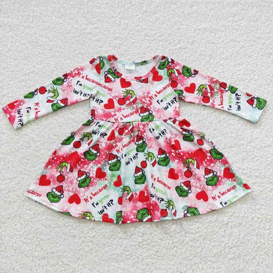 GLD0257 Baby Girl Christmas Long Sleeves Dress