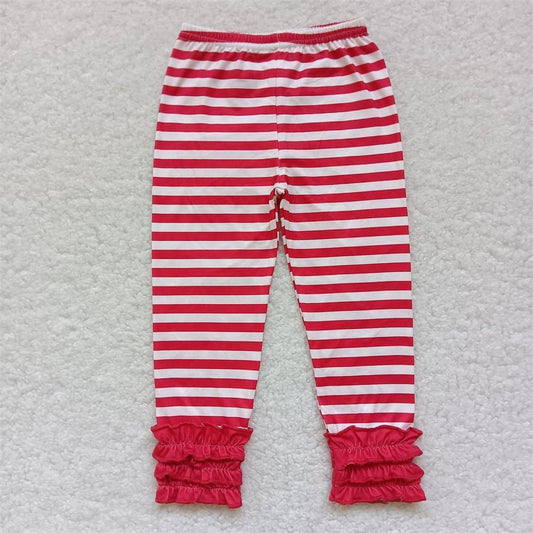 P0176 Baby Girl Red Stripes Ruffle Pants