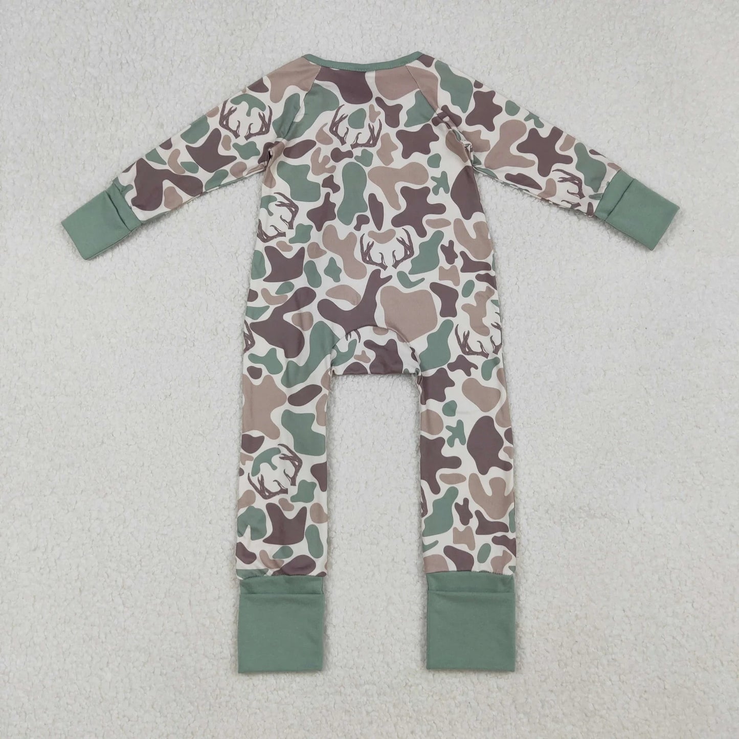 Sibling Baby Boy Long Sleeves Deer Camo Hoodie Jacket Zipper Romper Sets Blanket RTS