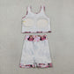 Baby Girls Kids Sleeveless Flower Cartoon Tops Shorts Skirt Yoga Active Set RTS