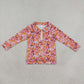 Baby Girls Kids Long Sleeves Flower Zipper Pullover Shirt RTS