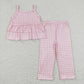 Baby Girl Sleeveless Checkered Tops Pants Sibling Sister Clothes Set