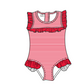 ( Moq 5 Each Style ) Baby Boys Girls Kids Team Sibling Red Jumpsuits Sets Swimsuits Clothes