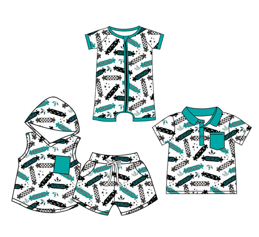 Baby Boy Skateboards Sibling Romper Shirt Set ( Moq 5 Each Style ) 1.16