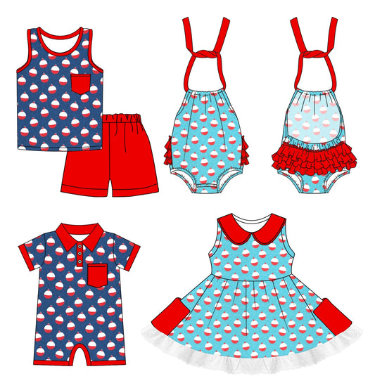 Baby Boy Girl Fishing Sibling Dress Romper Set ( Moq 5 Each Style ) 1.4