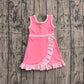 ( No moq ) Preorder Baby Girls Kids Sleeveless Shorts Scallop Dress Yoga Active Pink Clothes