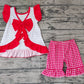 No Moq Pre-order GSSO0455 Baby Girl Short Sleeves Crawfish Bow Tops Shorts Set