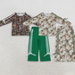 Sibling Baby Girls Kids Bows Long Sleeves Camo Shirts Pockets Pants Sets Clothes RTS