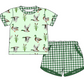 Baby Boy Girl Ducks Green Sibling Matching Green Dress Romper Clothes Set ( Moq 5 Each style )