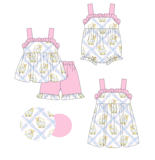 Baby Girl Easter Rabbits Sibling Romper Dress Set ( Moq 5 Each Style ) 1.23