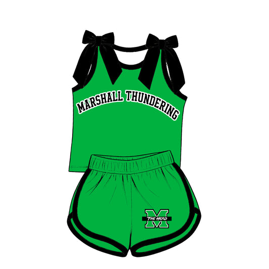 ( Moq 5 ) Baby Girls Kids Sleeveless Bows Shirt Shorts Team Set Clothes