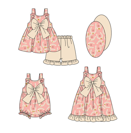 Baby Girl Western Bows Sibling Romper Dress Set ( Moq 5 Each Style ) 1.23