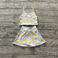 ( No moq ) Preorder Baby Girls Kids Softball Bows Tops Blue Skirt Shorts Yoga Summer Set