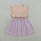 Baby Girls Kids Purple Stripes Ruffle Summer Knee Length Dress RTS