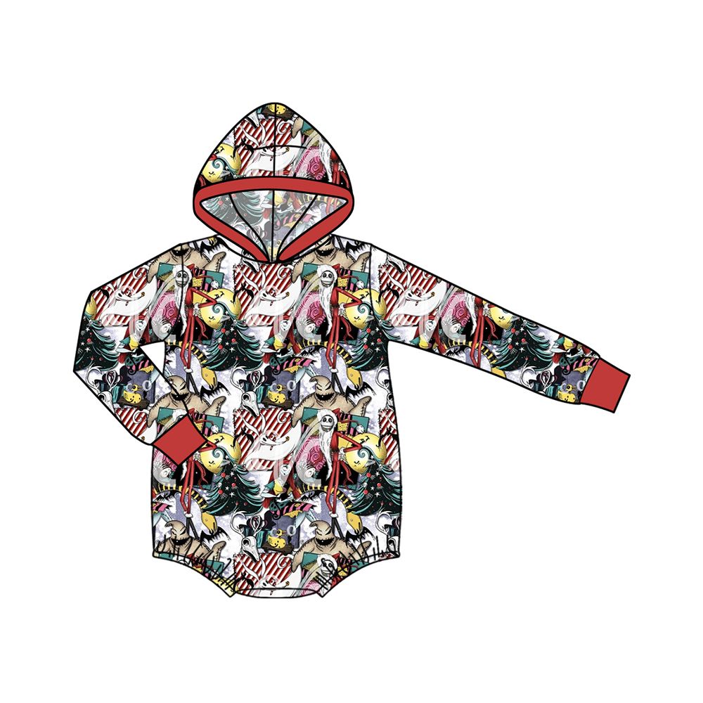 ( Moq 5 ) Preorder Baby Kids Long Sleeves Christmas Cartoon Hoodie Bubble Romper Clothes