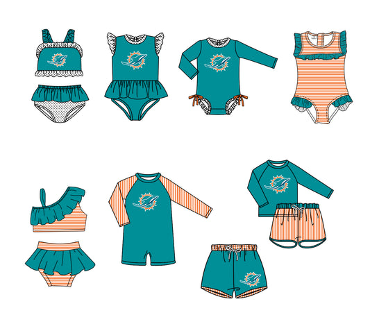 ( Moq 5 Each Style ) Baby Boys Girls Kids Team Sibling Jumpsuits Sets Swimsuits Green Clothes