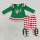 BLP0203 Baby Boy Long Sleeves Santa Reindeer Plaid Pants Christmas Embroidery Pajamas Outfit