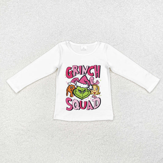 Baby Girl Long Sleeves Christmas Frog Tee Shirt