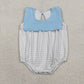 Baby Boys Infant Sleeveless Plaid Blue Summer Bubble Romper