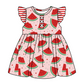 Baby Girl Short Sleeves Watermelon Stripes Hearts Sibling Romper Dress Clothes Set ( Moq 5 Each Design )