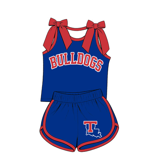 ( Moq 5 ) Baby Girls Kids Sleeveless Bows Shirt Shorts Team Set Clothes