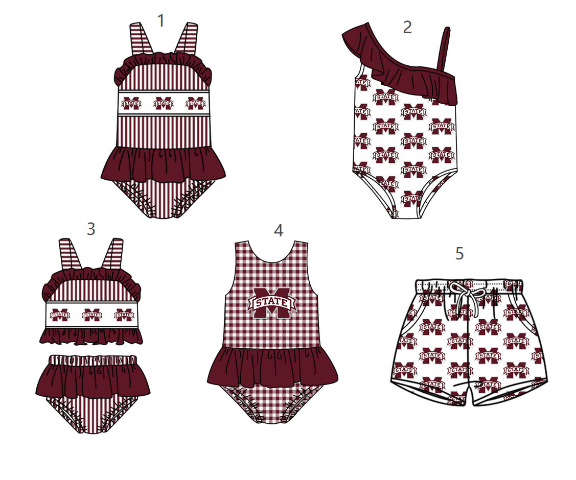 ( Moq 5 Each Style ) Baby Boys Girls Stripes Sibling Team Sets Swimsuits Clothes