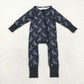 Baby Boy Long Sleeves Western Rodeo Zipper Halloween Black Romper RTS