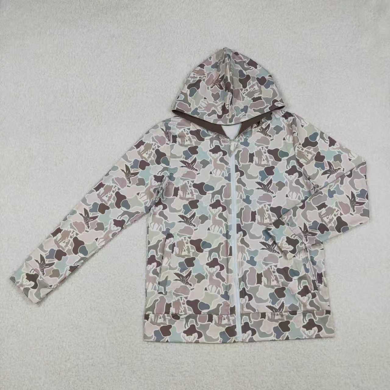 Sibling Baby Boys Adult Dogs Ducks Deer Camo Zipper Hoodie Pockets Hunting Coats Family RTS