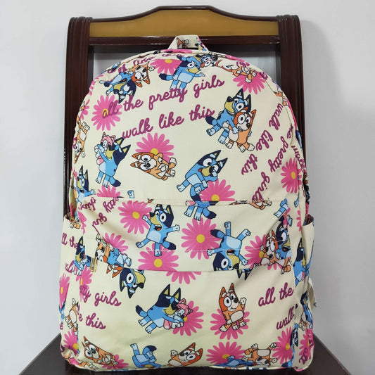 BA0112 Baby Girl Dogs Floral Bag Backpack