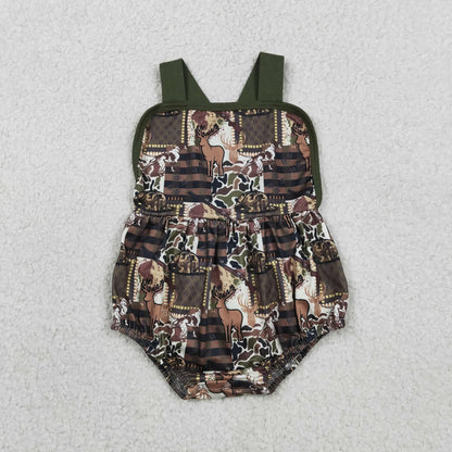 Sibling Baby Boys Kids Deer Hats Camo Shirt Pockets Shorts Set Romper Hunting Clothes RTS
