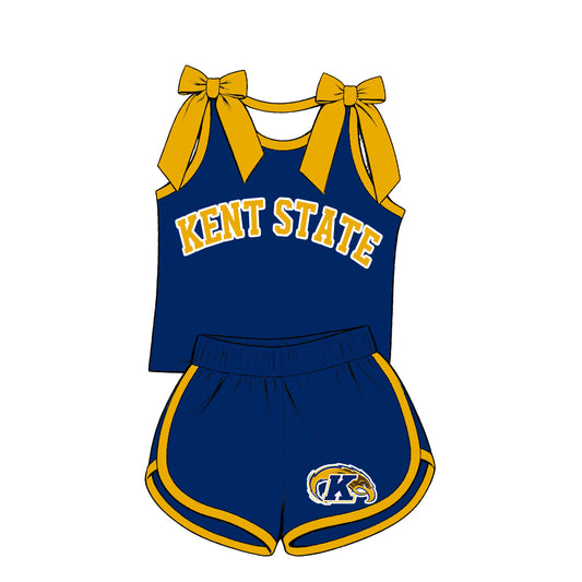 ( Moq 5 ) Baby Girls Kids Sleeveless Bows Shirt Shorts Team Set Clothes