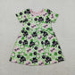 Baby Girls Kids Short Sleeves Smile Plaid St. Patrick's Day Green Knee Length Dress RTS