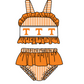 ( Moq 5 Each Style ) Baby Boys Girls Orange Stripes Sibling Team Sets Swimsuits Clothes
