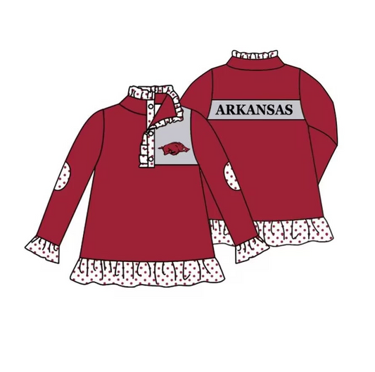 Baby Girl Arkansas Team Tops