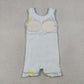 Baby Girls Kids Sleeveless Lemons Bows Blue Plaid Yoga Active Shorts Knee Length Dress RTS