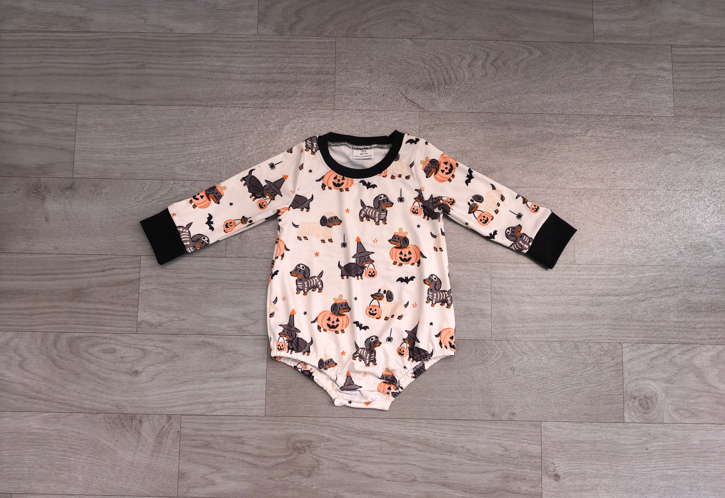 ( No moq ) Preorder Baby Boys Infant Halloween Dogs Pumpkins Bubble Romper Clothes