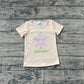 Baby Girls Short Sleeves Flower Cross Easter Yellow Shirt Tops RTS