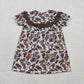 Baby Girls Kids Short Sleeves Embroidery Smocked Daddy's Girl Brown Camo Dress RTS
