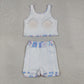 Baby Girl Sleeveless Floral Yoga Active Wear Shirt Shorts Skirt Skort Clothes Set RTS
