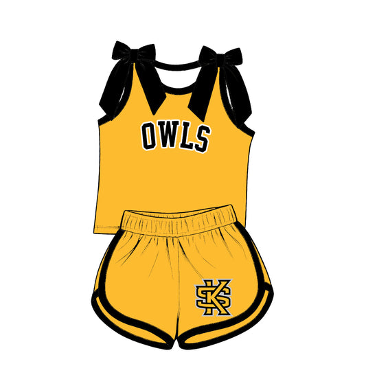 ( Moq 5 ) Baby Girls Kids Sleeveless Bows Shirt Shorts Team Set Clothes