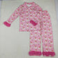 Sibling Girls Kids Adult Women Pink Fur Santa Tree Buttons Shirt Pants Pajamas Christmas Set RTS