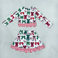 Baby Girls Kids Long Sleeves Christmas Bows Shirt Scallop Skirt Shorts Yoga Active Set Clothes RTS