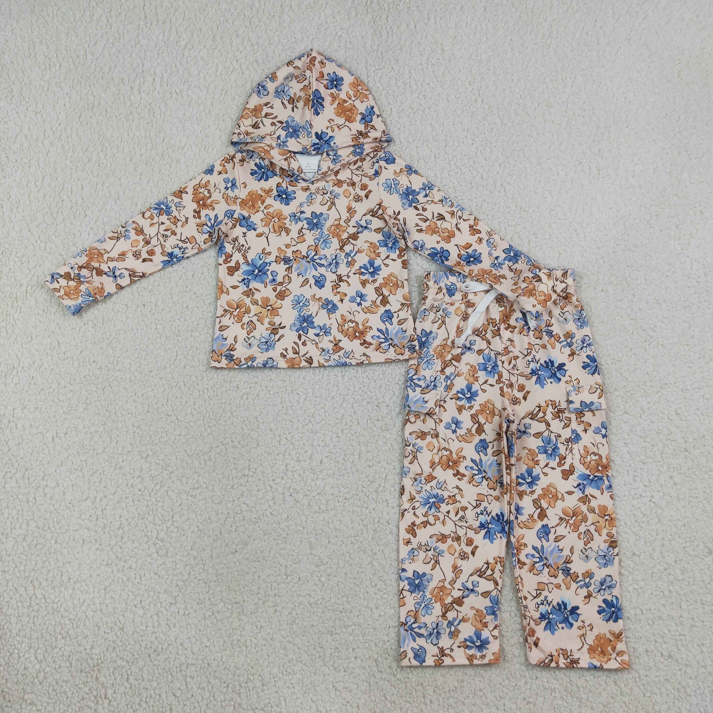 Baby Girls Kids Long Sleeves Hoodie Flower Pullover Pockets Pants Set Clothes RTS