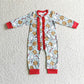 Girls Boys Long Sleeves Christmas Cookies Milk Sibling Christmas Romper Dress Pajamas Clothes RTS