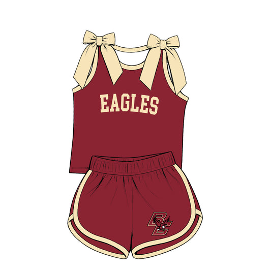 ( Moq 5 ) Sibling Baby Girls Kids Sleeveless Bows Shirt Shorts Team Set Clothes
