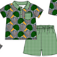 Baby Boy Girl Ducks Plaid Sibling Matching Green Dress Romper Clothes Set ( Moq 5 Each style )