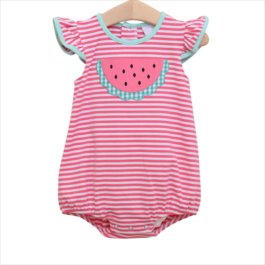 Moq 3 Pre-order SR1268 Baby Girl Watermelon Stripes One Piece Romper