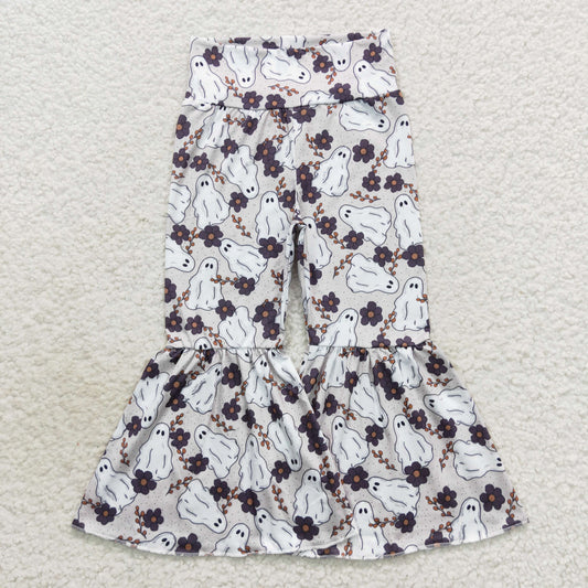 P0257 Baby Girl Halloween Ghost Floral Bell Pants