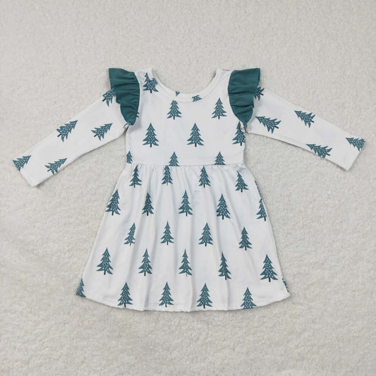 GLD0440 Baby Girl Long Sleeves Christmas Tree Dress