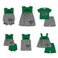 ( Moq 5 Each Style ) Baby Boys Girls Kids Plaid Team Sibling Green Rompers Dress Sets